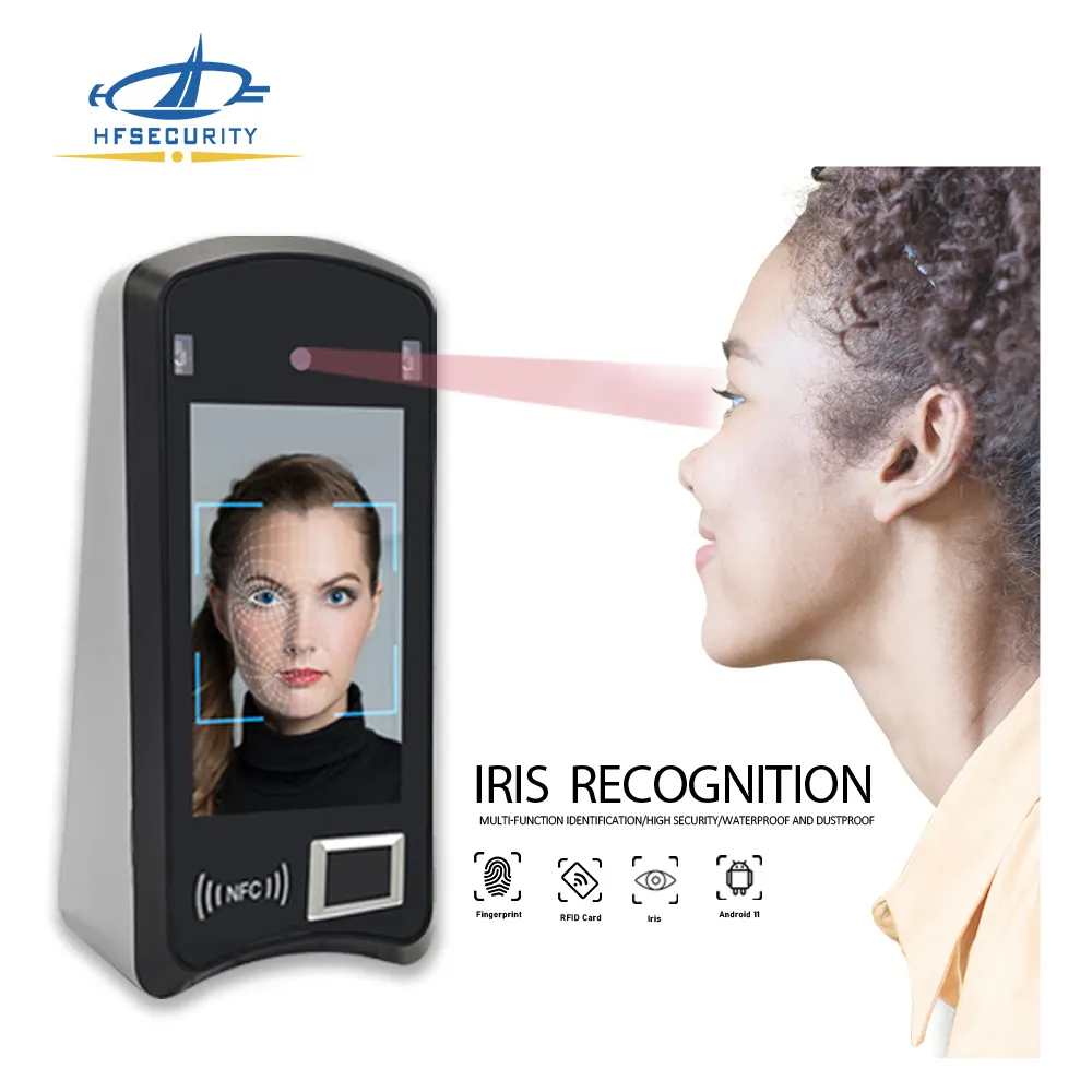 HFSecurity X05 4G WIFI Iris Dispositivo de asistencia de reconocimiento facial dinámico de larga distancia con batería incorporada