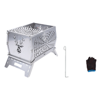 Poêle à bois en acier inoxydable en gros, prix d'usine, poêle de camping portable pliable, gril extérieur professionnel multi-combustibles