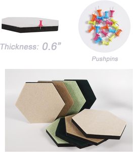 Chine Marché en ligne Vente en gros Personnalisé 9MM Épais Message Hexagonal Mur Monté Liège Feutre Pin Conseil Carreaux <span class=keywords><strong>Avis</strong></span> Tableaux d'affichage - Product Image 3