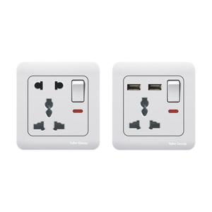 Interruptor de Pared para Reino Unido y Enchufe Doméstico Europeo, Panel Táctil, 10A, Material de PC, Interruptor de Enchufe de 2 Tomas - Product Image 2