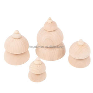 2024 Großhandel 10mm 20mm 30mm 40mm Unvollendete geteilte feste halbrunde Holz kugeln Kunden spezifische halbe Holz perlen für die handwerkliche Malerei - Product Image 4