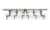Table de cantine scolaire rectangulaire 12 places et chaise ensemble de table à manger pliable en bois