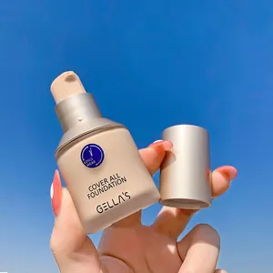 Botol Kaca Wadah Foundation Cair 30Ml Bulat Bulat Kemasan Kosmetik Terlaris dengan Pompa