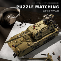 12GO Mouse Super Heavy Tank 98001-02 Blocs de construction en plastique à petites particules 800+ pièces, jouet éducatif à assembler alimenté par piles, pour les enfants