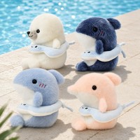 Offre Spéciale : Adorables Bouées de Natation en Peluche Écologiques Imprimées en Letterpress sur le Thème des Animaux Marins – Requin, Dauphin et Phoque Doux – Cadeau Mascotte en Peluche