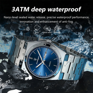 Montres-bracelets pour hommes POEDAGAR 930, luxe, mode, affaires, bracelet en acier inoxydable, étanches, quartz. - Product Image 4