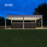 AlunoTec Personnalisable Motorisé Pont Persienne Pergola Écran Latéral Espaces de Vie Extérieurs Assemblage Alliage d'Aluminium Anti Rongeur