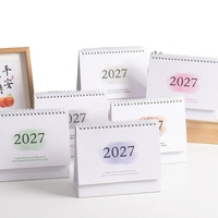 Calendrier de bureau 2027 style frais, dégradé de couleurs, version anglaise, décoration de table, calendrier en papier pour bureau