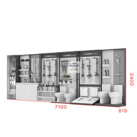 Présentoirs métalliques modernes détachables et personnalisables pour robinets de salle de bain, idéaux pour les salons professionnels et les expositions
