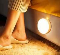 Mini-lampe LED de nuit à détecteur de mouvement pour chambre, maison, cuisine, armoire, rechargeable, sans fil, design européen