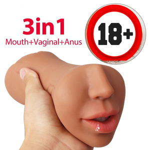 OEM/ODM Fábrica Masculino Masturbador Buceta 3-em-1Oral Anal Vaginas Masturbador 3D TPE Buceta Juguetes Sexual Bolso Buceta para Homem - Product Image 1
