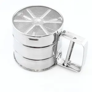 Flour Sifter Stainless Steel Strainer Fine Mesh Flour Sifter Sieve Powder Sugar Sifter for Baking