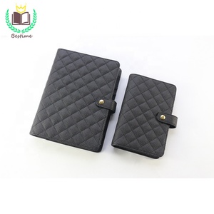 Luxury quilt style PU leather A5 notebook planner binder cover