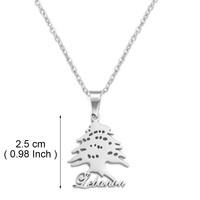 1 pièce Collier tendance avec pendentif drapeau du Liban en cèdre, chaînes du Liban pour femmes et mères, bijoux pour anniversaire # 504162
