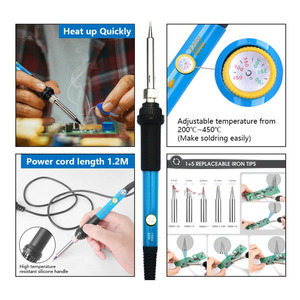 Kit de pistola para soldar eléctrica, 60W, temperatura ajustable, herramienta de reparación electrónica de <span class=keywords><strong>soldadura</strong></span> - Product Image 4