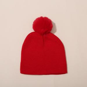 Gorro con pompón de piel sintética adornado, <span class=keywords><strong>tejido</strong></span> de algodón <span class=keywords><strong>turbante</strong></span>, gorro cálido de invierno, gorros tejidos de chenilla <span class=keywords><strong>para</strong></span> bebés - Product Image 6