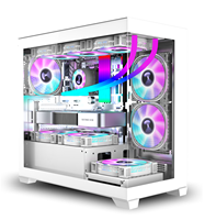 Boîtier d'ordinateur Micro ATX Gamming PC Case RGB Design Full View Verre trempé Vente en gros Nouveau 360mm Desktop Stock Mid Tower Microatx