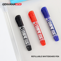 Marqueurs pour tableau blanc Genvana, personnalisés, séchage rapide, grande capacité, 3 couleurs, encre rechargeable, effaçables à sec