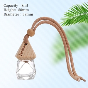 Großhandel niedlich leer 8ml 10ml hängende Auto Luft Duft Diffusor Parfüm Flasche mit Holz kappe - Product Image 3