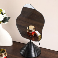 Miroir de maquillage de bureau à cadre en fer forgé en forme de nuage, design irrégulier