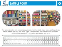 Fil à tricoter et à tisser de bonne résistance, 50% coton 50% polyester mélangé, prix compétitif, fil cardé recyclé à la fin de la perruille