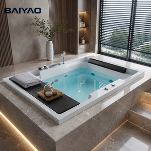<span class=keywords><strong>Baignoire</strong></span> Jacuzzi à Hydrothérapie en Acrylique pour Deux Personnes, Intégrée au Mur, pour Salle de Bain - Product Image 1