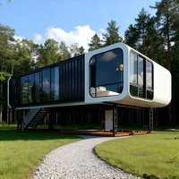 Maison capsule modulaire préfabriquée en acier, maison mobile miniature moderne de luxe, préfabriquée pour usage extérieur
