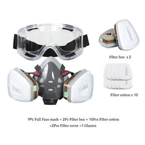 8201 <span class=keywords><strong>masque</strong></span> facial silicone demi <span class=keywords><strong>masque</strong></span> <span class=keywords><strong>respiratoire</strong></span> avec lunettes de sécurité peinture pulvérisation sécurité industrielle travail protection anti gaz - Product Image 2