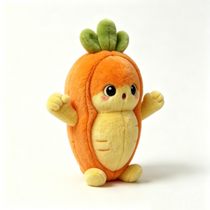 Peluche de zanahoria, lindo peluche de zanahoria, muñeco de peluche de verdura, peluche de zanahoria antropomórfico - Product Image 1