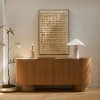 Buffet d'appoint en bois courbé de style nordique français, console de rangement pour salon et salle à manger