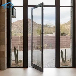 Amérique Sécurité Pivot Personnalisé Moderne Porte d'Entrée Systèmes de Porte Pivot en Aluminium