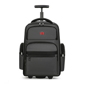 Laptop <b>Backpack</b> With Trolley Design <b>Black</b> And Gray Durable Waterproof Business Travel Unisex <b>Backpack</b> With Laptop Compartment - Product Image 5
