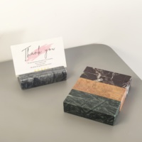 Porte-cartes en marbre naturel et travertin, support de présentation pour cartes de visite et cartes d'identité, pour la décoration de la maison et du bureau