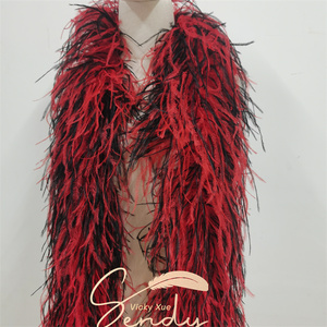 Tuyệt vời đẹp S15-18cm đà điểu lông BOA Đen hỗn hợp màu sắc cho lễ hội lễ hội Wedding party DRESS Stage Show - Product Image 4