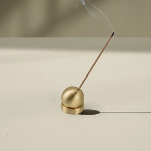 Porte-<span class=keywords><strong>encens</strong></span> en laiton satiné CHENLANG en forme de boule avec base, brûleur <span class=keywords><strong>d</strong></span>'<span class=keywords><strong>encens</strong></span> durable <span class=keywords><strong>pour</strong></span> la <span class=keywords><strong>d</strong></span>écoration intérieure - Product Image 1