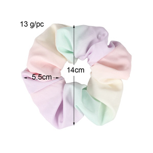 Chouchous tendance en tissu dégradé pour femmes, accessoires de coiffure quotidiens, élastiques pour queue de cheval et chignon - Product Image 5