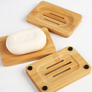 2-Pack Natural Bamboo Soap Dish With Drainage - Self-Emptying Holder For Bathroom/Kitchen Sink - View #3