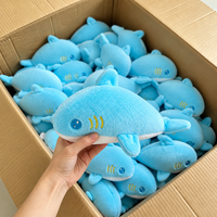 Peluche Requin 8 pouces, Forme Arrondie, Aileron Dorsal, Vente en Gros Usine, Cadeau de Fête d'Anniversaire Thème Marin, Commandes pour Magasins de Détail