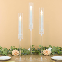 En gros, Candelabre en acrylique à 5 bras, Décoration de centre de table de mariage et de fête, pour bougies et pots à bougies
