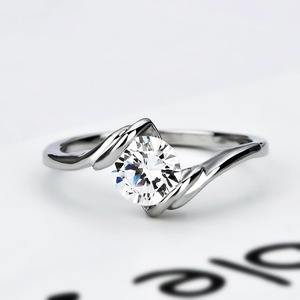 Single Stone Zircon Women Ring Elegant OL Engagement Daily Hand Jewelry - Product Image 1