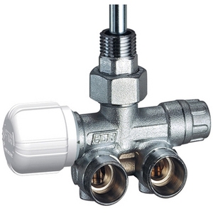 Valvola Termostatica Monotubo Quadrata con Raccordo da 1/2 Pollice per Sistemi HVAC - Product Image 1
