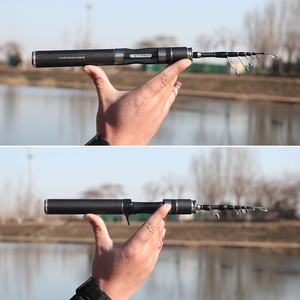 Canne à pêche télescopique multi-sections en fibre de carbone portable, vente en gros d'usine, pour la perche - Product Image 6