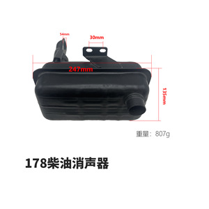 Liste complète des pièces de moteur diesel refroidi par air pour mini-motoculteurs et générateurs 173F : silencieux, pompe à eau, accessoires de tuyau d'échappement - Product Image 3