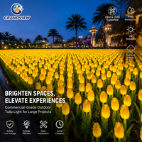 Lampes LED en forme de tulipe pour extérieur, éclairage de fleurs artificielles pour jardin, paysage, parc à thème, projets commerciaux, décorations