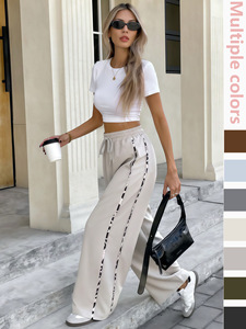 กางเกงขายาวทรงตรงเอวสูงผูกเชือก รุ่นใหม่ปี 2026 สำหรับผู้หญิงสไตล์ยุโรปอเมริกัน ผลิตจากโพลีเอสเตอร์ ระบายอากาศได้ดี เป็นมิตรต่อสิ่งแวดล้อม ทรงหลวมใส่สบาย เหมาะสำหรับฤดูใบไม้ร่วง - Product Image 5