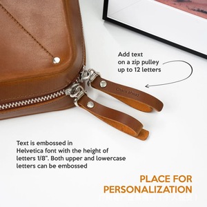 กระเป๋าเก็บสายเคเบิล Crazy Horse Leather 3C Electronics Organizer ขนาดใหญ่ สำหรับเดินทาง พร้อมซิปปิด - Product Image 3