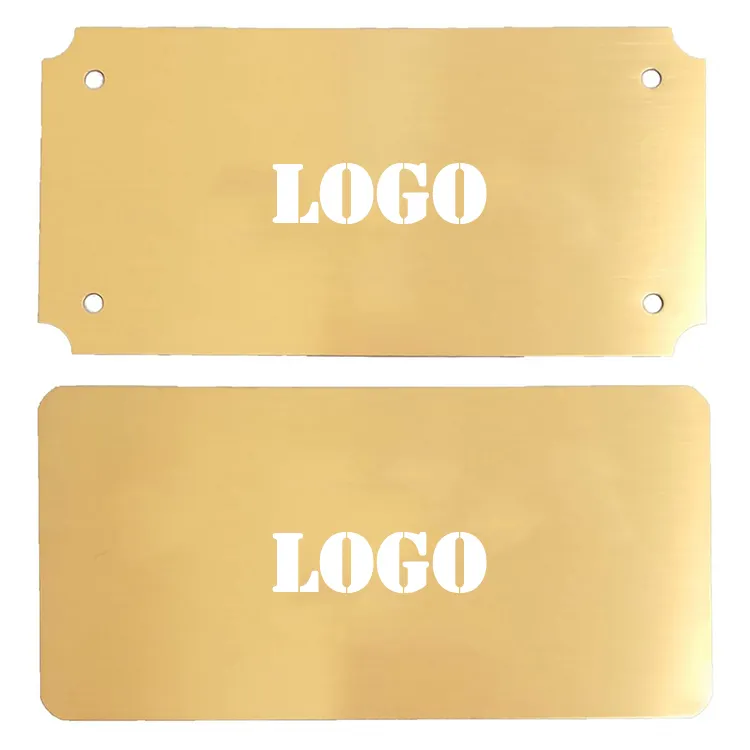 Gepersonaliseerde Messing Naamplaatje Label Art Tag Aangepaste Gegraveerde Geëtste Metalen Messing Plaat Lasergravure Naam Badge