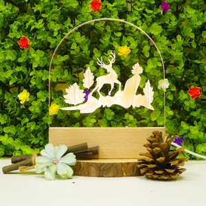 Lámpara LED <span class=keywords><strong>de</strong></span> Ilusión 3D Romántica, Juego <span class=keywords><strong>de</strong></span> <span class=keywords><strong>Regalo</strong></span> Promocional <span class=keywords><strong>de</strong></span> Madera con USB, <span class=keywords><strong>Regalo</strong></span> <span class=keywords><strong>de</strong></span> Navidad Acrílico Ovalado - Product Image 6