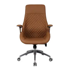 Muebles al por mayor interior de espalda media PU ergonómico 360 giratorio OEM producir sillas de oficina de cuero de lujo ejecutivo