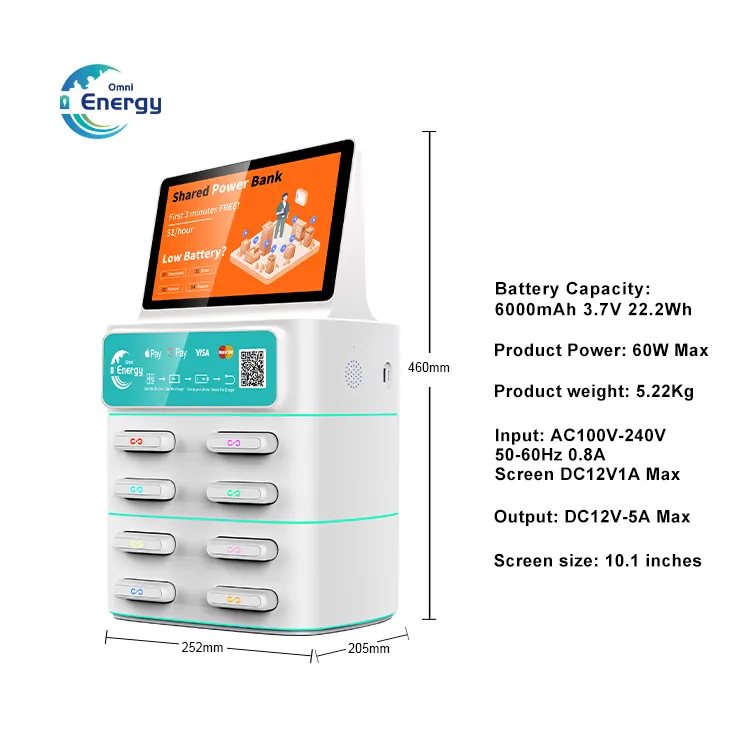 Portable Mobile Charging Station Rental High Capacity Lithium Power Bank Phone Charging Sharing Service